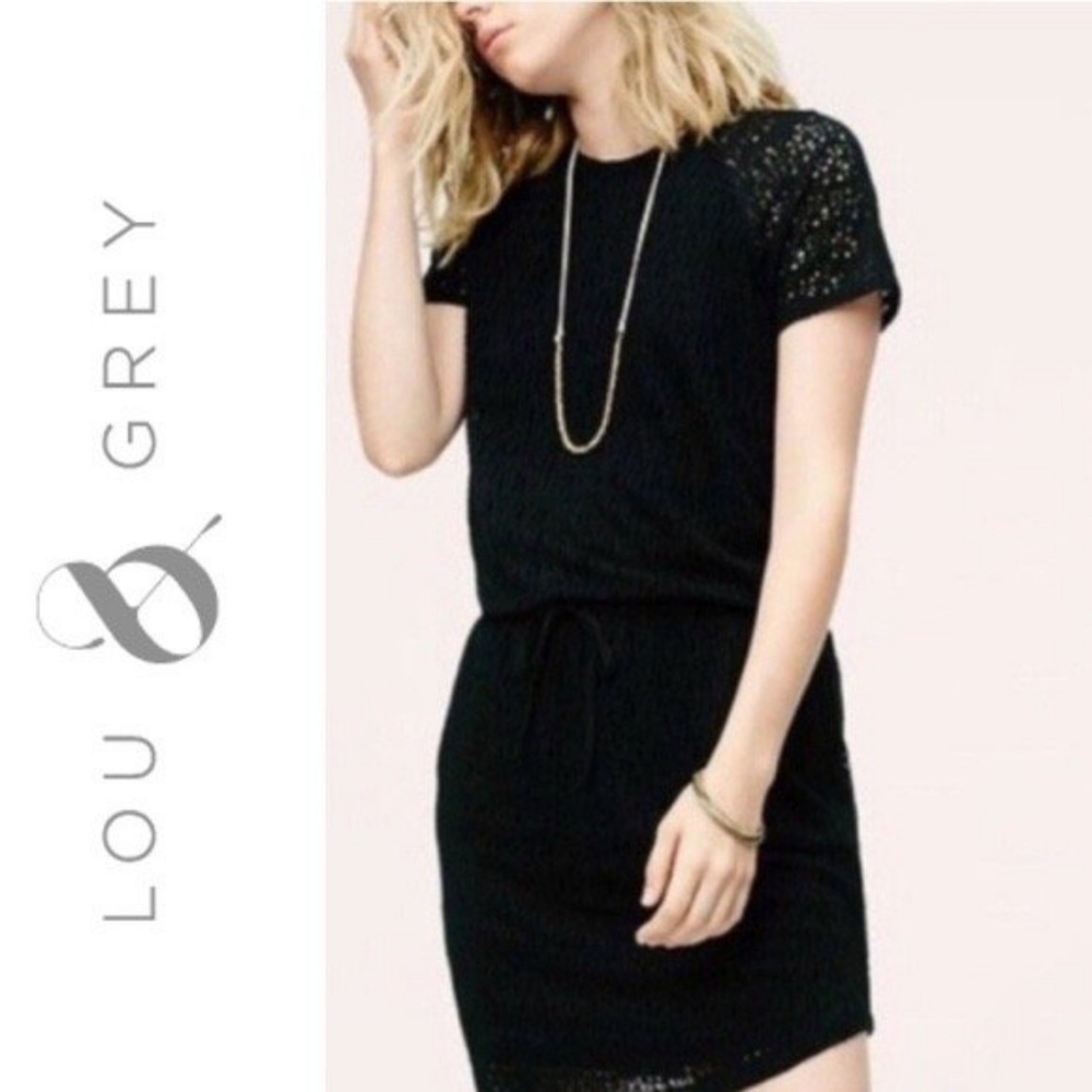 Black lace crochet dress